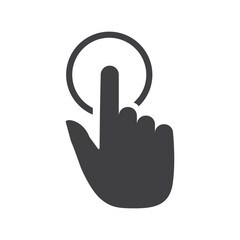 Touch pointer or click icon isolated flat style design.