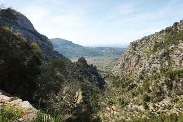 Fototapeta premium Panorama from the pick de L'ofre, Sierra de Tramuntana, Mallorca, Spain