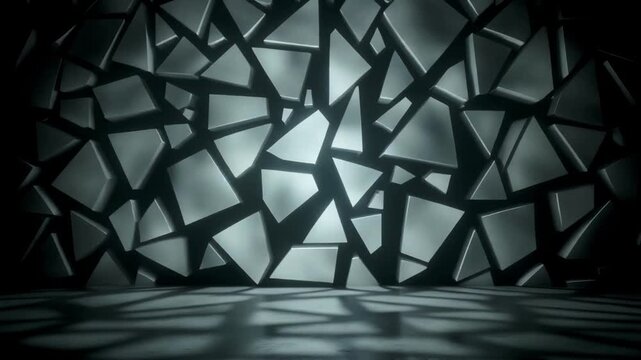 Futuristic Force Field Casting Distorted Shifting Shadows on Tech Lab Interior 4K