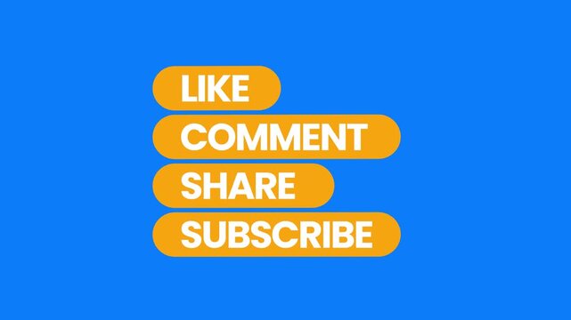 Animated Like Comment Share and Subscribe Buttons for Videos and Social Media Content