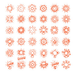 sunburst vector icons, decorative floral symbols, abstract ornament shapes, radiant design elements, mandala burst illustrations, vintage decoration icons, ornamental pattern collection

