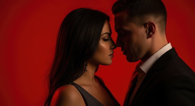 Romantic honeymoon getaway for newlyweds in love couples in intimate moment