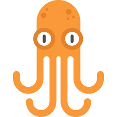 Fototapeta premium orange cartoon octopus character