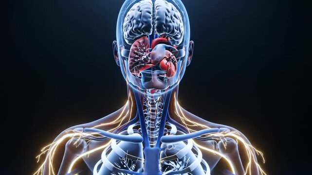 skeleton reveals muscular anatomy on grid, stepwise layer transition from bones to muscles vivid red fibers vascular structures clear educational perspective studio lighting