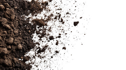 Textured brown surface blends into a pixelated white and multicolored dust against black