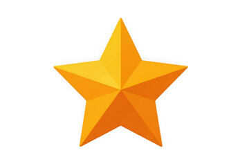 Obraz premium Bright yellow star shape with a 3d effect isolated on transparent background