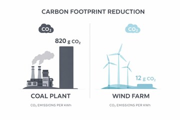 Obraz premium Carbon footprint reduction infographic