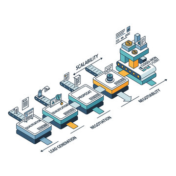 Infographic illustrating the process of scalability and maintainability in technology development.