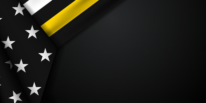 National Public Safety Telecommunicators Week. Flag and area for text. Great for cards, banners, posters, social media and more. Black background.