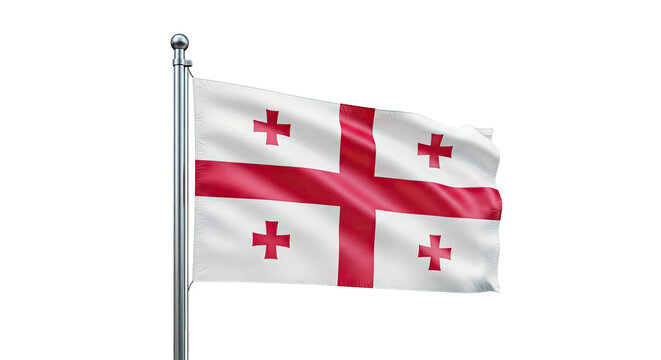 Flag of Georgia waving on a flagpole