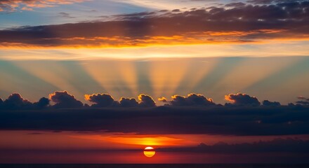 sunset over the river