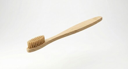Eco friendly bamboo toothbrush isolated on white background for zero waste concept