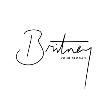 Britney name signature logo vector design