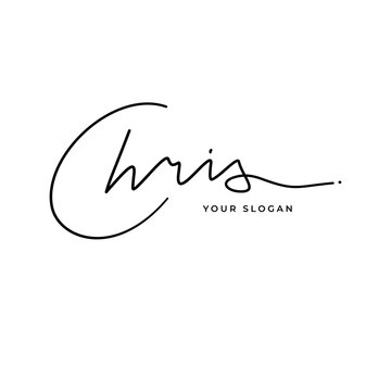 Chris name signature logo vector design