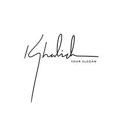 Khalid name signature logo vector design