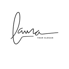 Laura name signature logo vector design