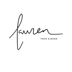 Lauren name signature logo vector design