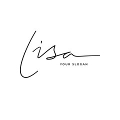 Lisa name signature logo vector design