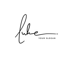 Luke name signature logo vector design