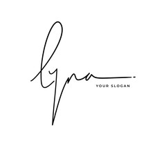 Lyna name signature logo vector design