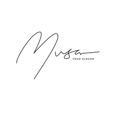 Musa name signature logo vector design