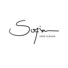 Sofia name signature logo vector design