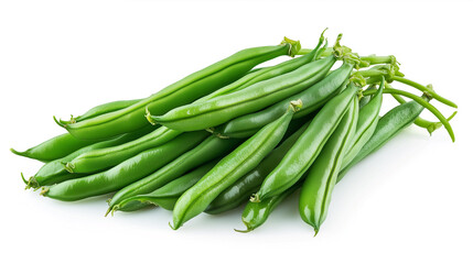 Obraz premium Green beans isolated on a white background