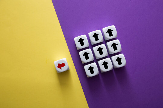 Different arrow changing direction choosing new path