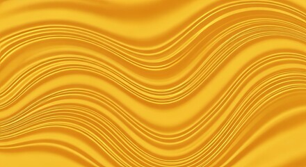 Smooth golden waves creating a luxurious, flowing abstract background texture.