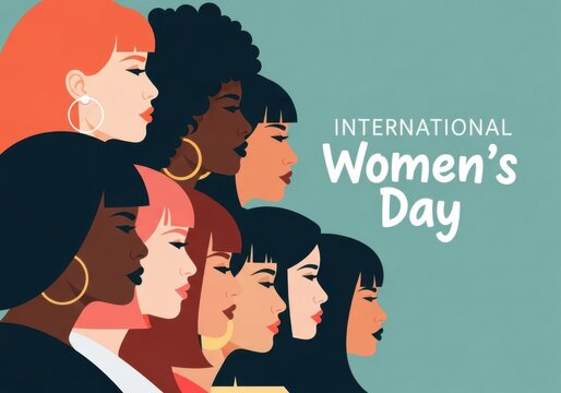 International womens day celebration with diverse group of women