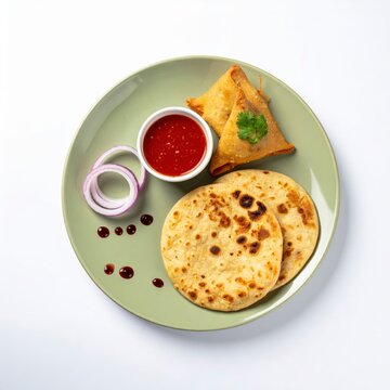 Parotta and Samosa Combo Plate