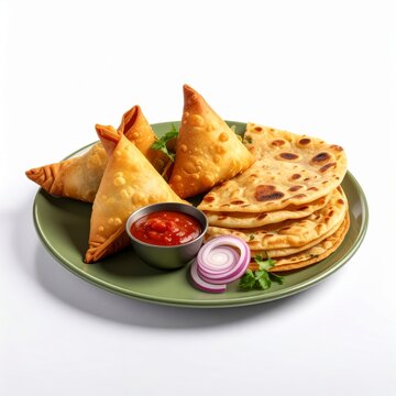 Parotta and Samosa Combo Plate