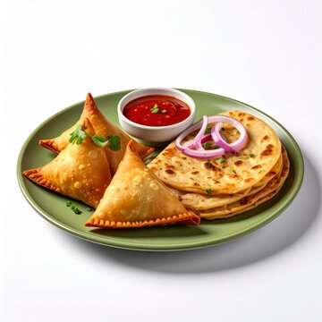 Parotta and Samosa Combo Plate