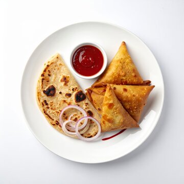 Parotta and Samosa Combo Plate
