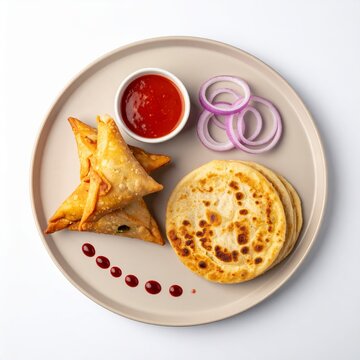 Parotta and Samosa Combo Plate