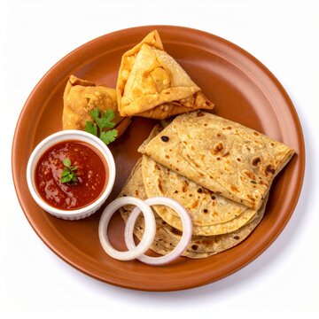 Parotta and Samosa Combo Plate