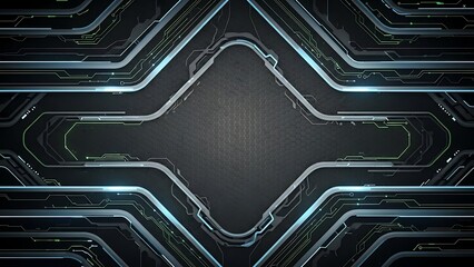 Symmetrical glowing circuit board pattern background