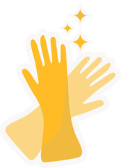 Obraz premium Golden gloves sparkle with shiny stars