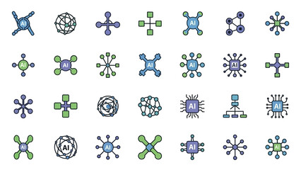 Collection of Various Abstract Geometric Shapes Icons.