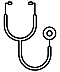 Outline Detail Black Stethoscope Icon