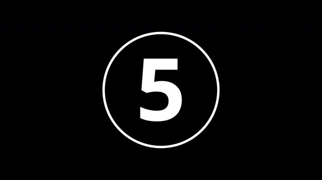 10 seconds countdown timer glitch animation with black background from 10 to 0 number. 4k vidio