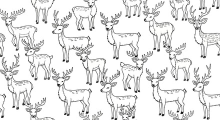Obraz premium Deer Illustrations, Wildlife Art, Nature Theme, Graphic Design, Whimsical Environment, Artistic Viewpoint, Animal Concept