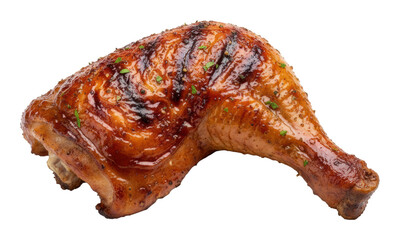 Grilled chicken leg recipe kitchen food photography home close-up isolated on transparent background