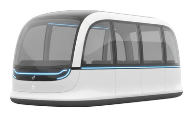 Future mobility innovative autonomous transport pod in urban model isolated on transparent background