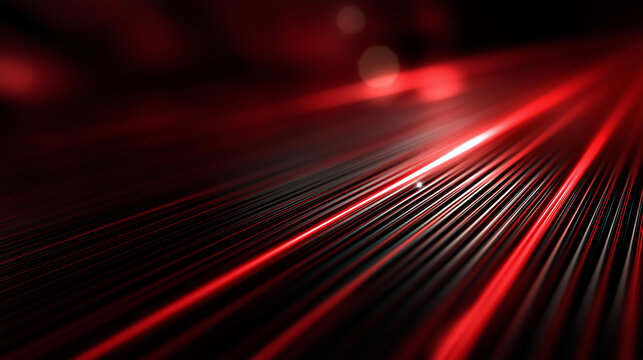 Black and red background with red lines, defocused lines in row very close together, parallel pattern design, linear composition, geometric abstraction, with copy space