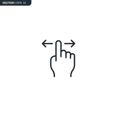 Single Finger Horizontal Swipe Icon