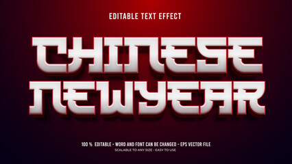 chinese new year editable text effect 3d premium vector