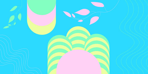 easter eggs on blue background