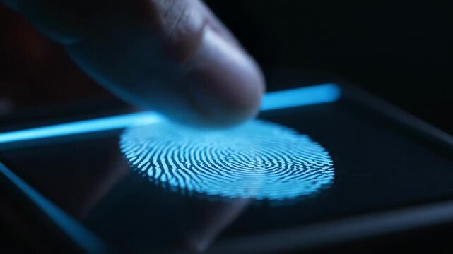 Fingerprint Scanning on a Touchscreen Device with Blue Light.