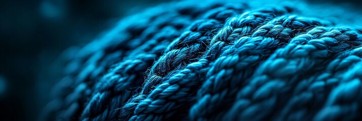 Elegant Blue Knitted Fabric Texture Pattern Background, Cozy Repeating Sample of Soft Material